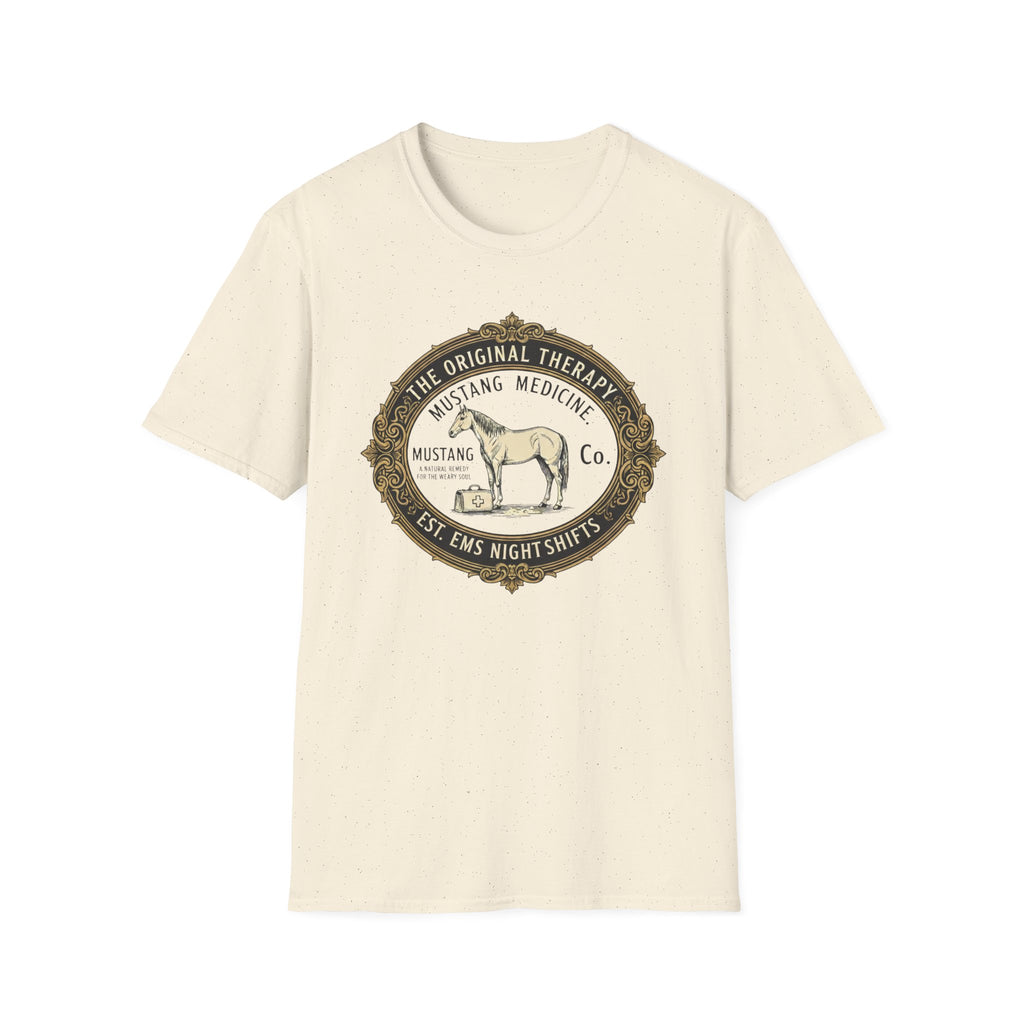 Horse "The original therapy EST. EMS night shifts" T-Shirt
