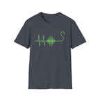 Green EKG Cat Tail T-Shirt