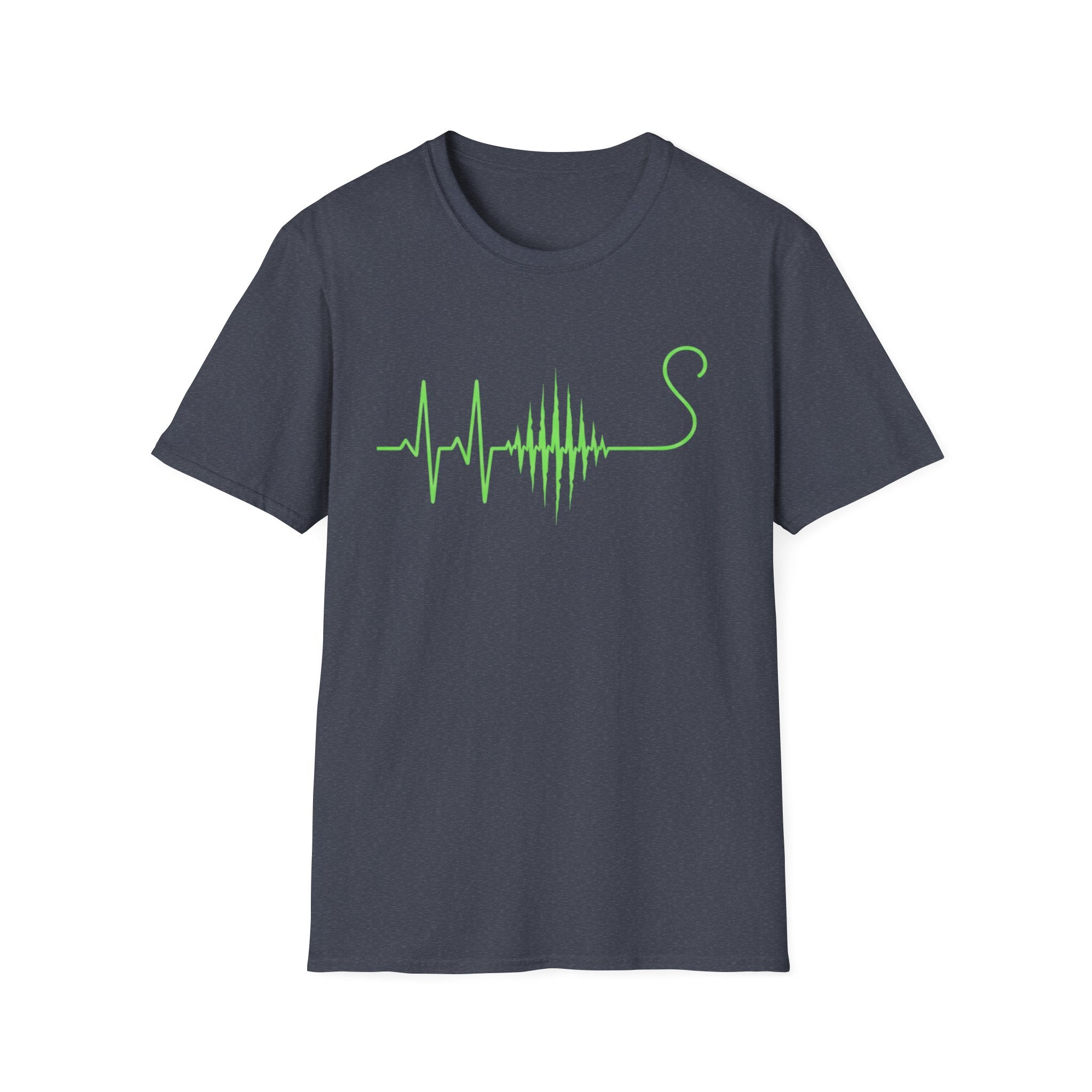 Green EKG Cat Tail T-Shirt