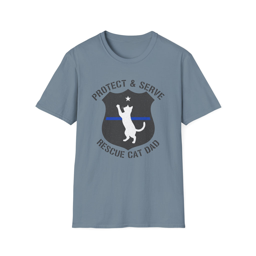 Police "Protect and serve rescue cat dad" T-Shirt