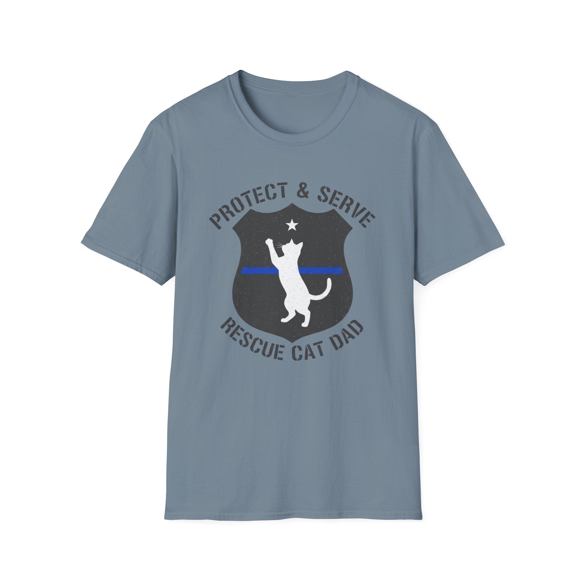 Police "Protect and serve rescue cat dad" T-Shirt