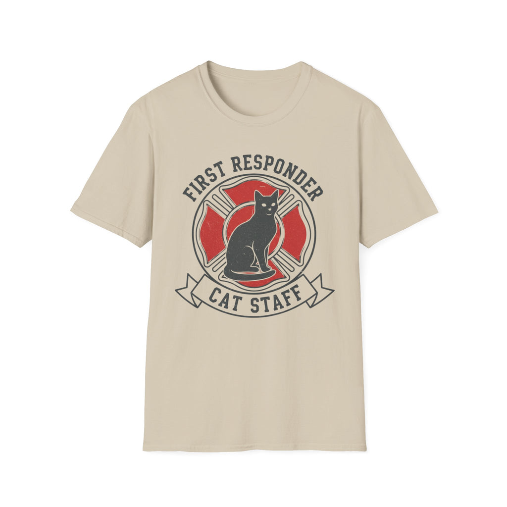 Fire "First Responder Cat Staff"  T-Shirt