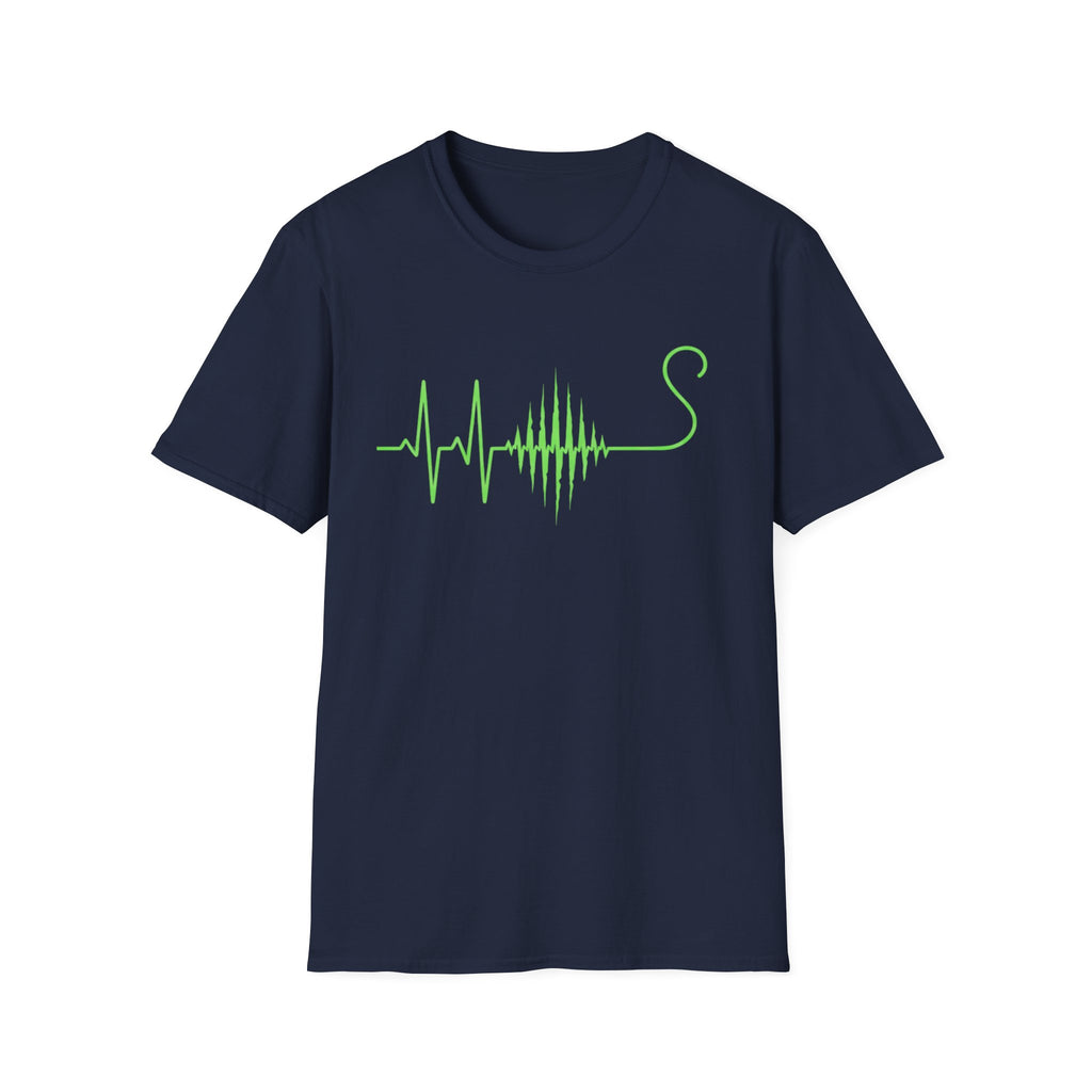 Green EKG Cat Tail T-Shirt