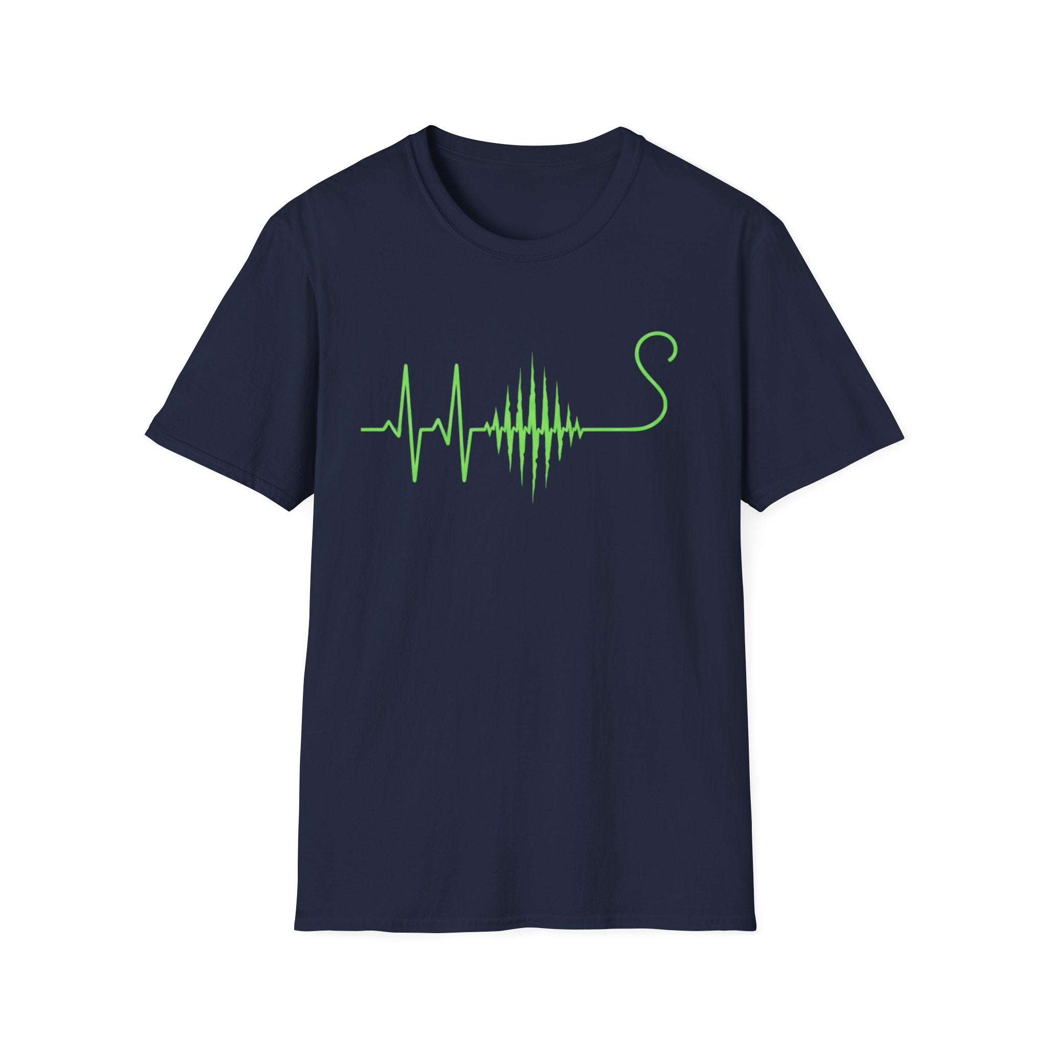 Green EKG Cat Tail T-Shirt