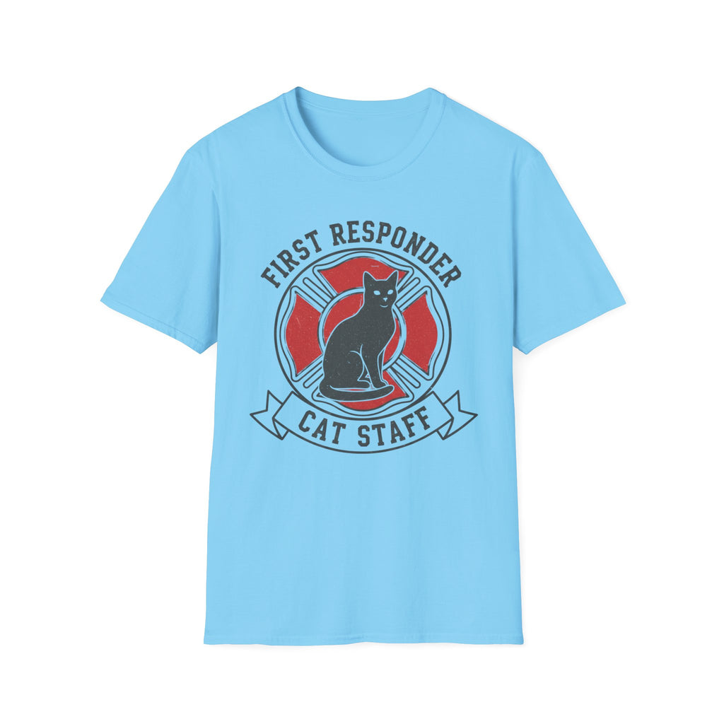 Fire "First Responder Cat Staff"  T-Shirt