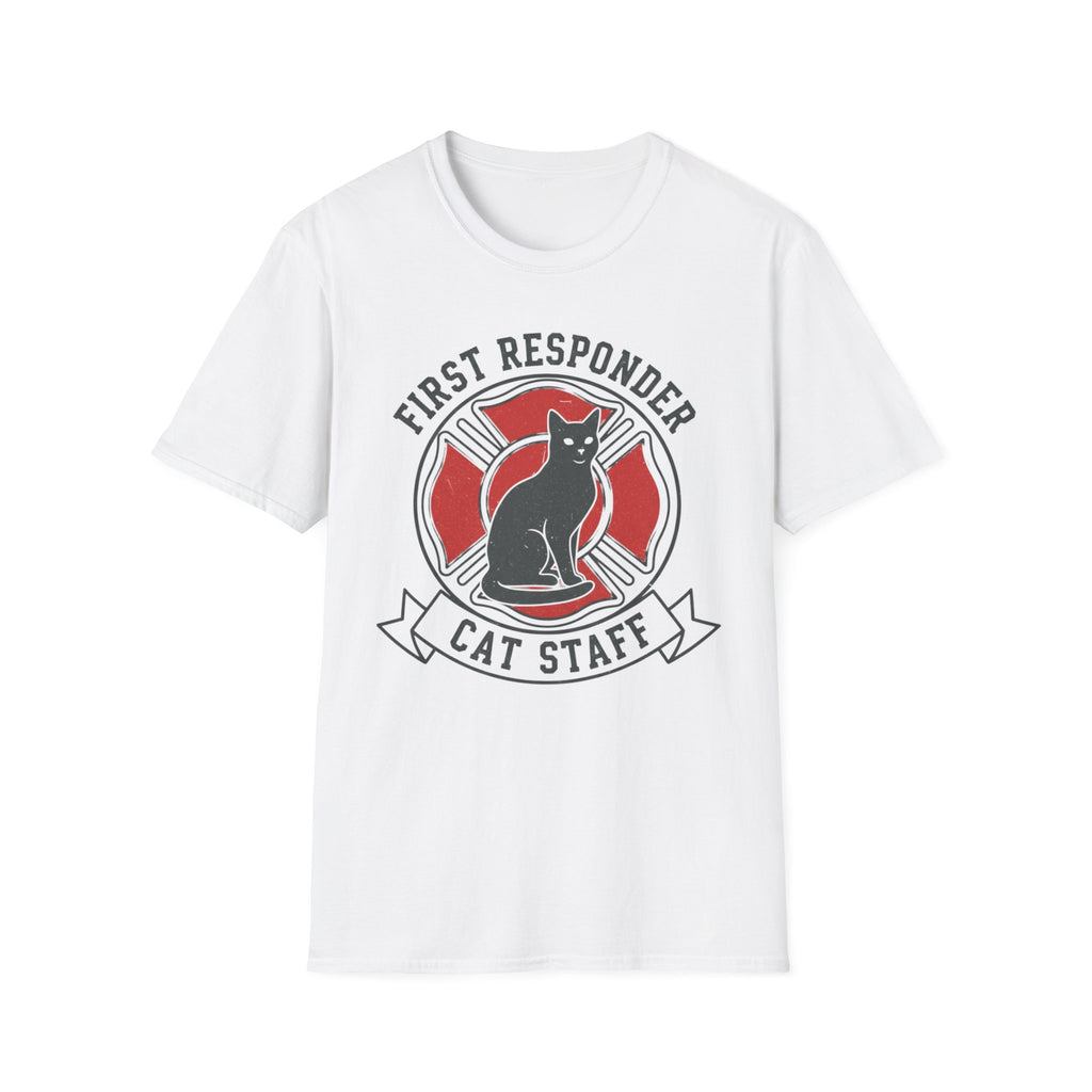 Fire "First Responder Cat Staff"  T-Shirt