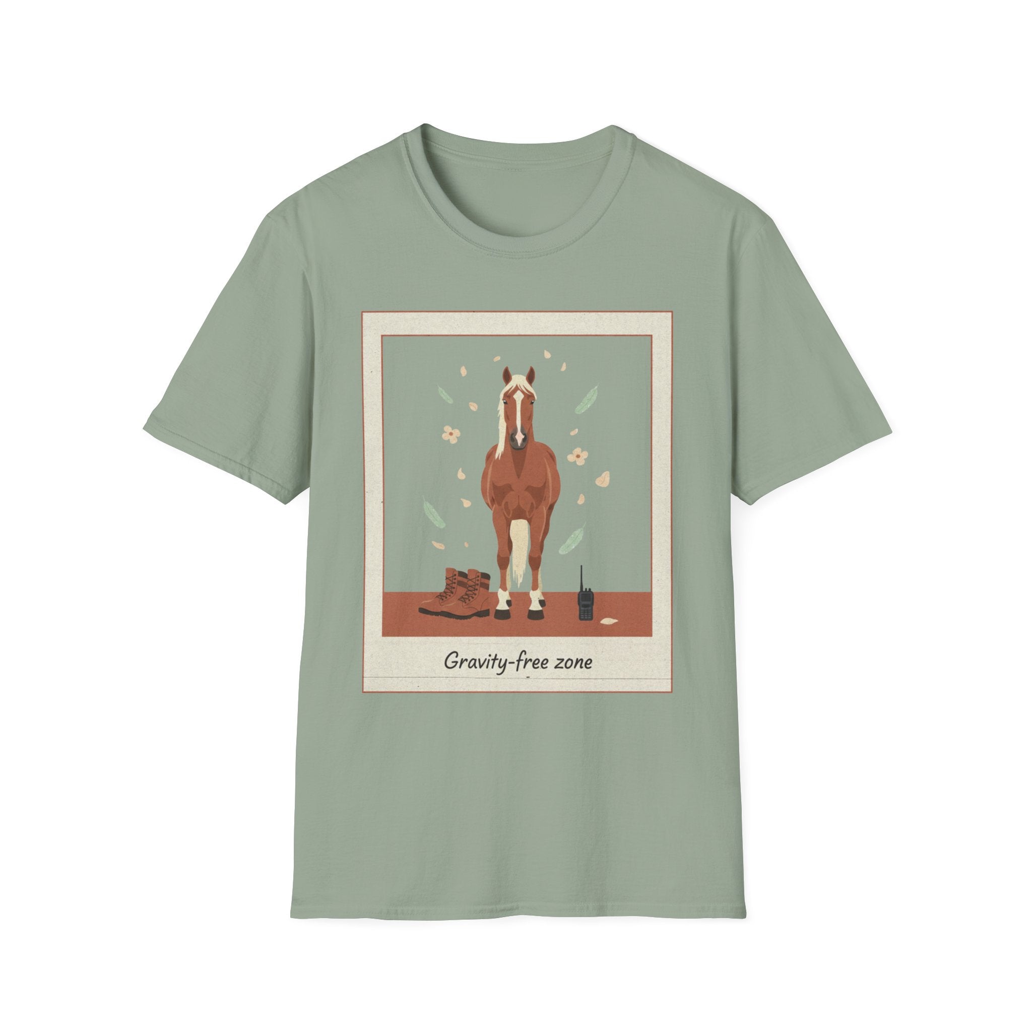 "Gravity Free Zone" Horse T-Shirt
