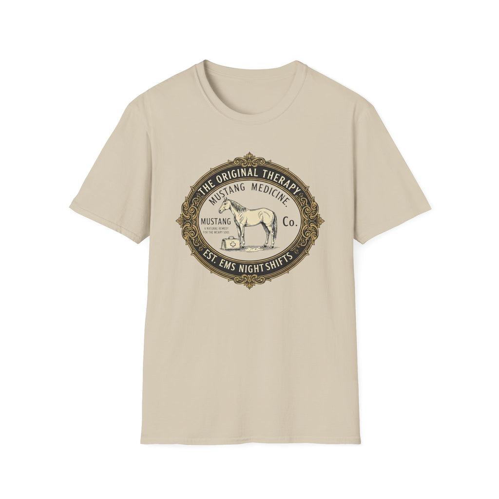 Horse "The original therapy EST. EMS night shifts" T-Shirt