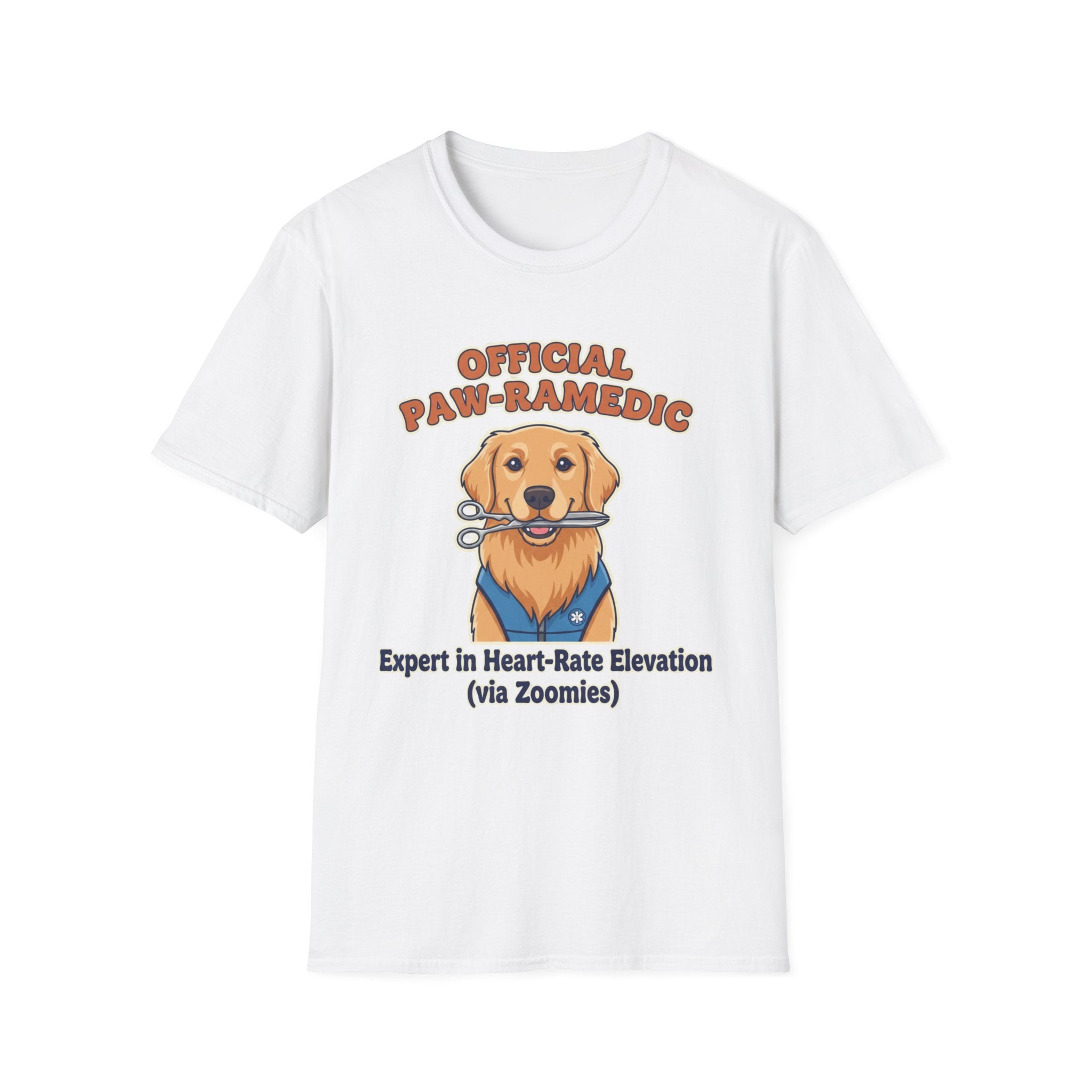 Dog "Official Paw-ramedic Expert in Heart Rate Elevation" T-Shirt