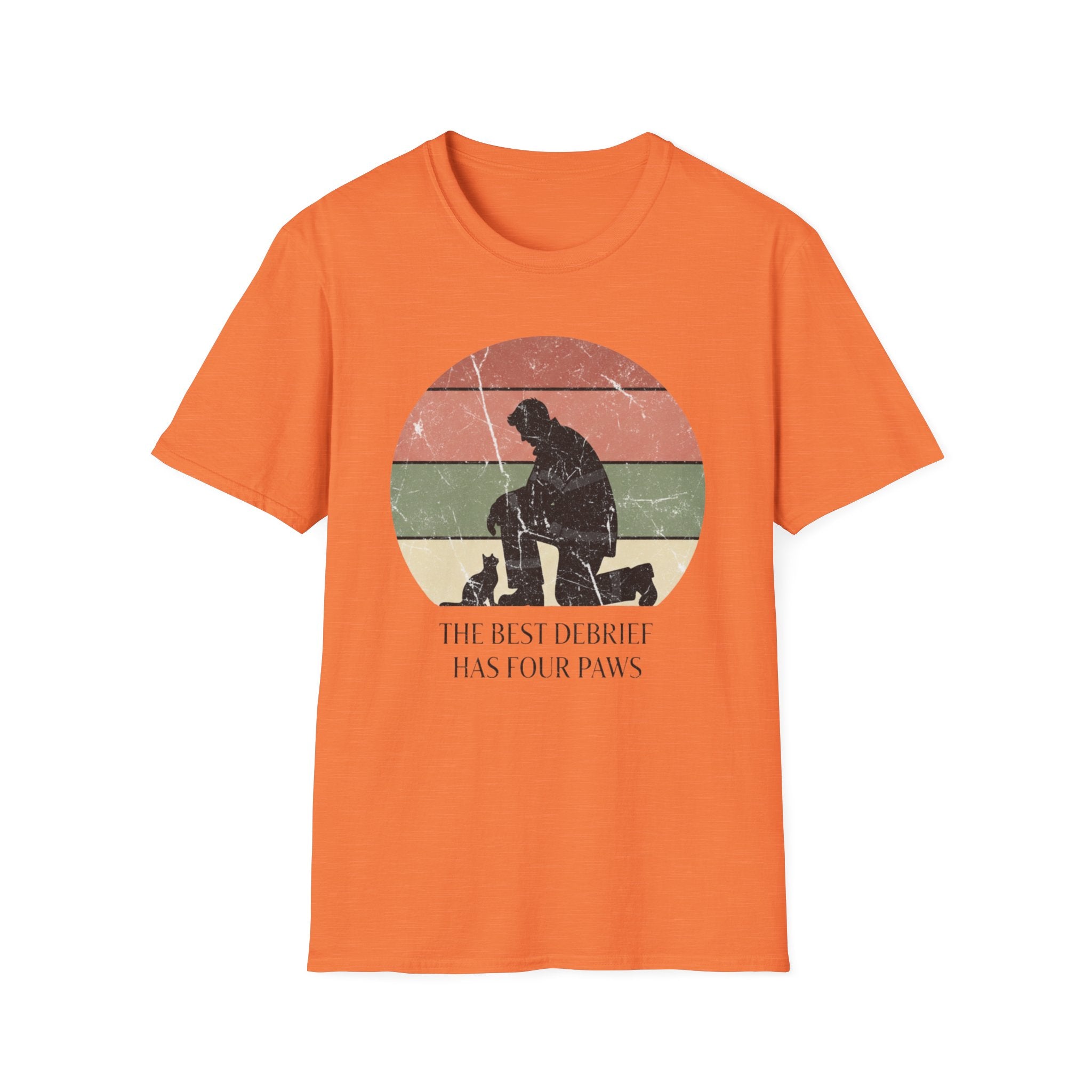 Cat "The Best Debrief has Four Paws" T-Shirt