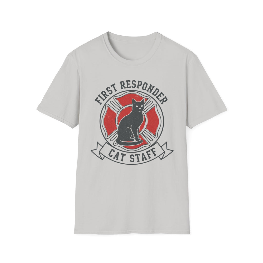 Fire "First Responder Cat Staff"  T-Shirt