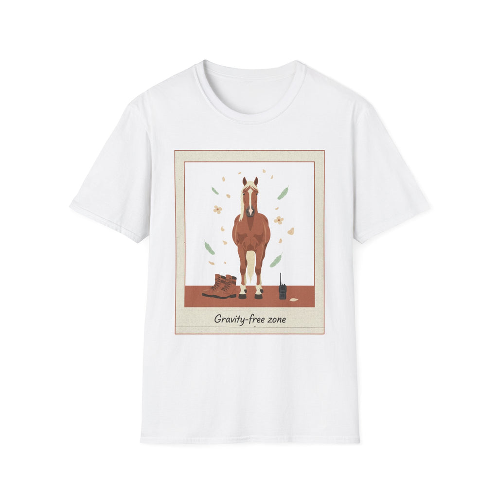 "Gravity Free Zone" Horse T-Shirt