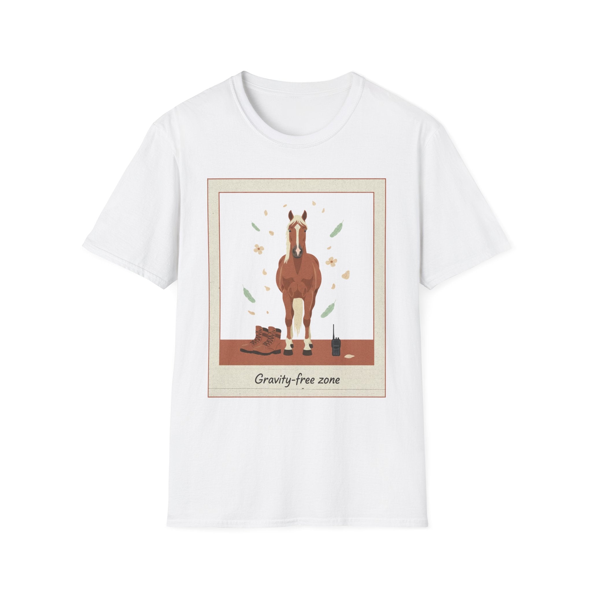 "Gravity Free Zone" Horse T-Shirt