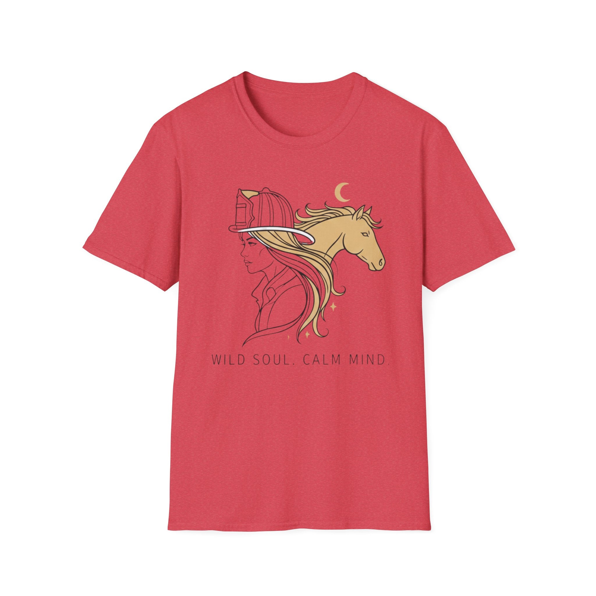 Wild soul Calm Mind Horse & Female Firefighter boho T-Shirt
