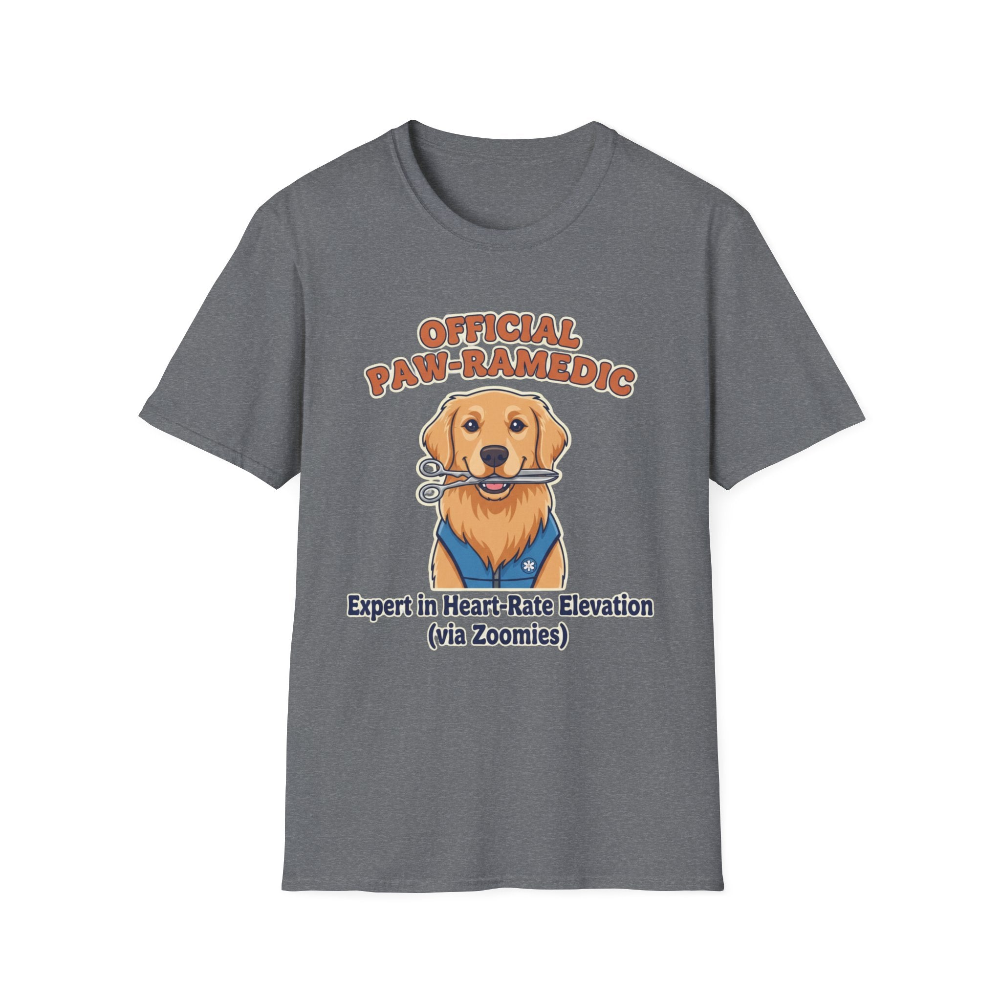 Dog "Official Paw-ramedic Expert in Heart Rate Elevation" T-Shirt