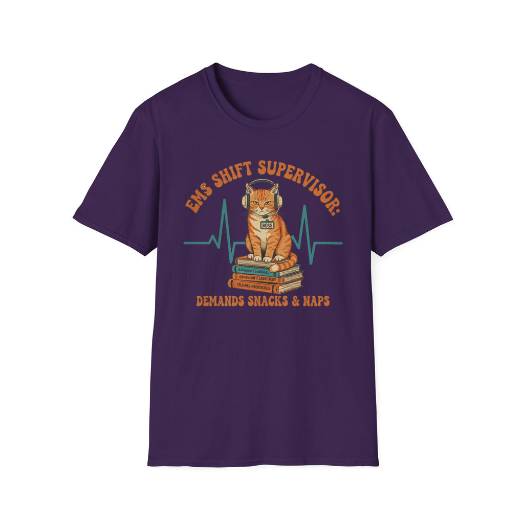 EMS Shift Supervisor demands snacks and naps cat T-Shirt