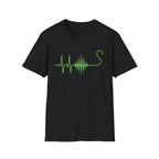 Green EKG Cat Tail T-Shirt