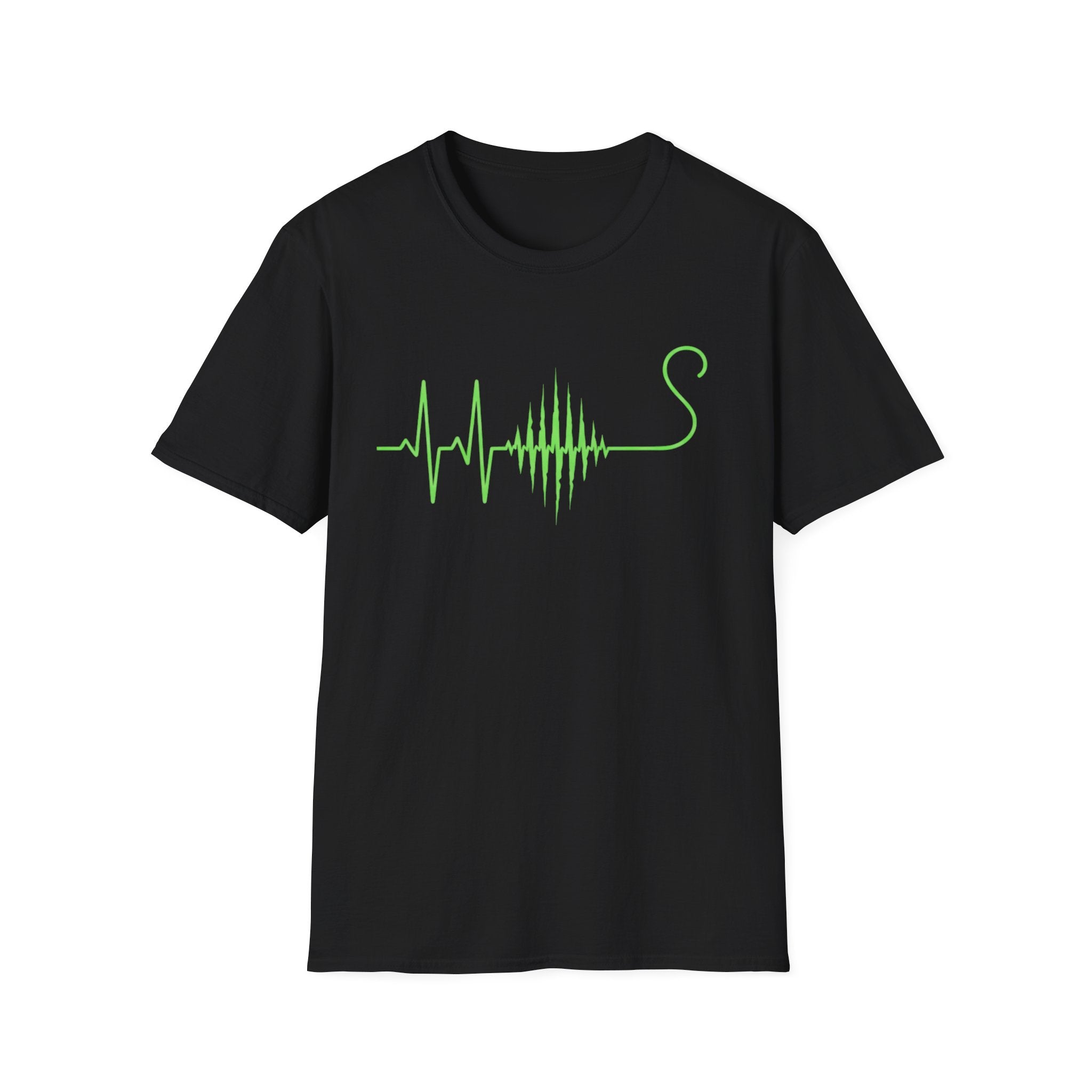 Green EKG Cat Tail T-Shirt