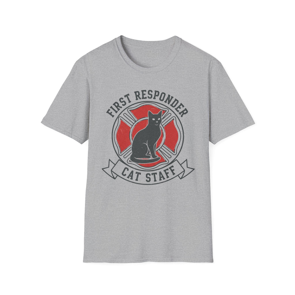 Fire "First Responder Cat Staff"  T-Shirt