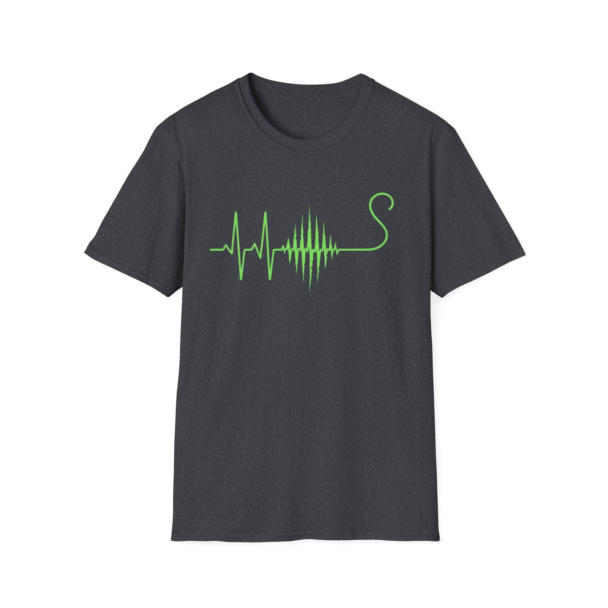 Green EKG Cat Tail T-Shirt