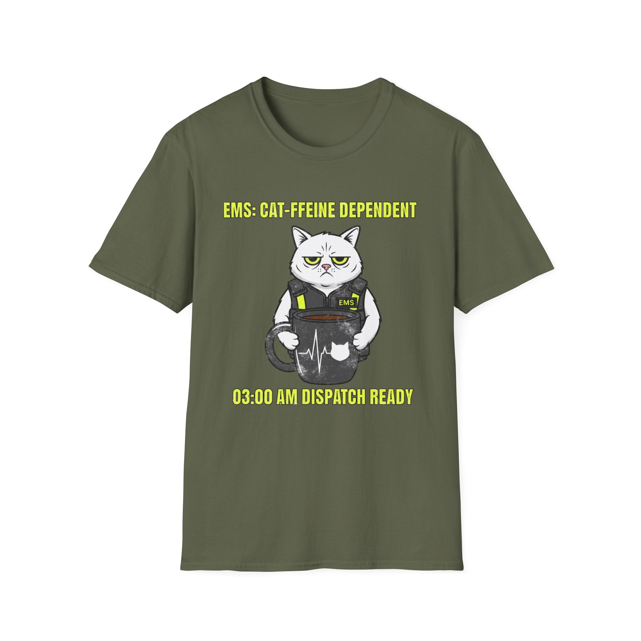 Cat-ffeine Dependent 03:00am Dispatch Ready T-Shirt