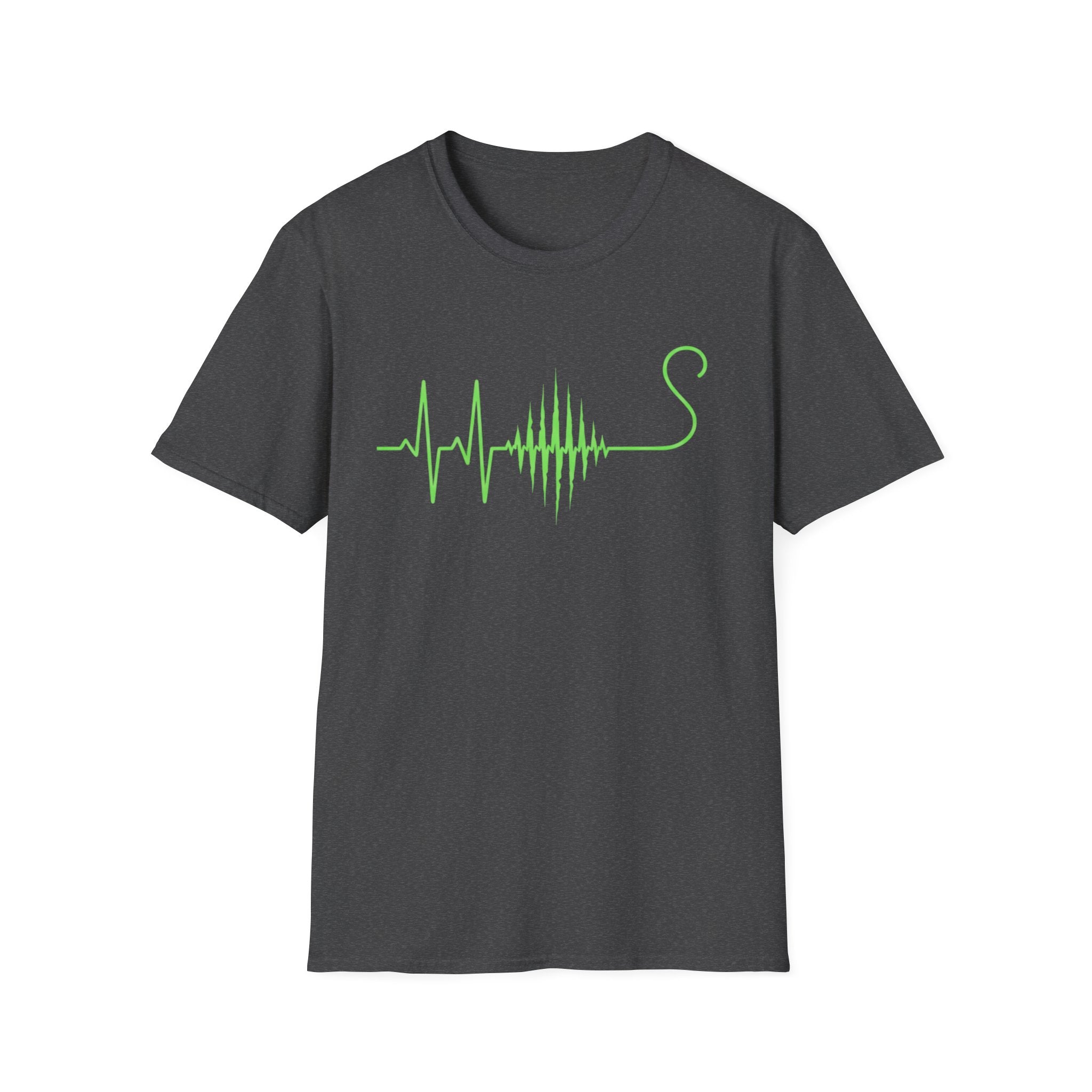 Green EKG Cat Tail T-Shirt