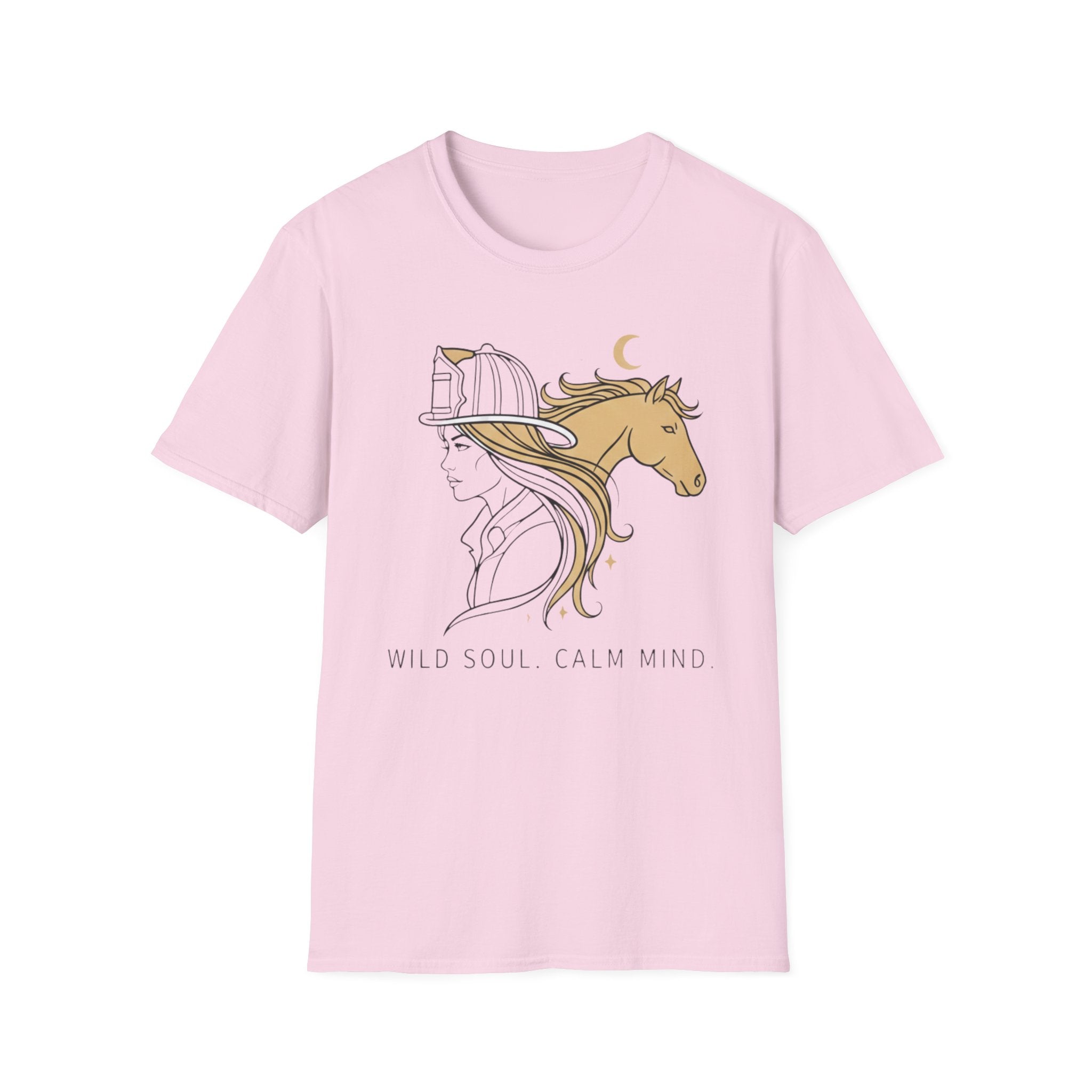 Wild soul Calm Mind Horse & Female Firefighter boho T-Shirt