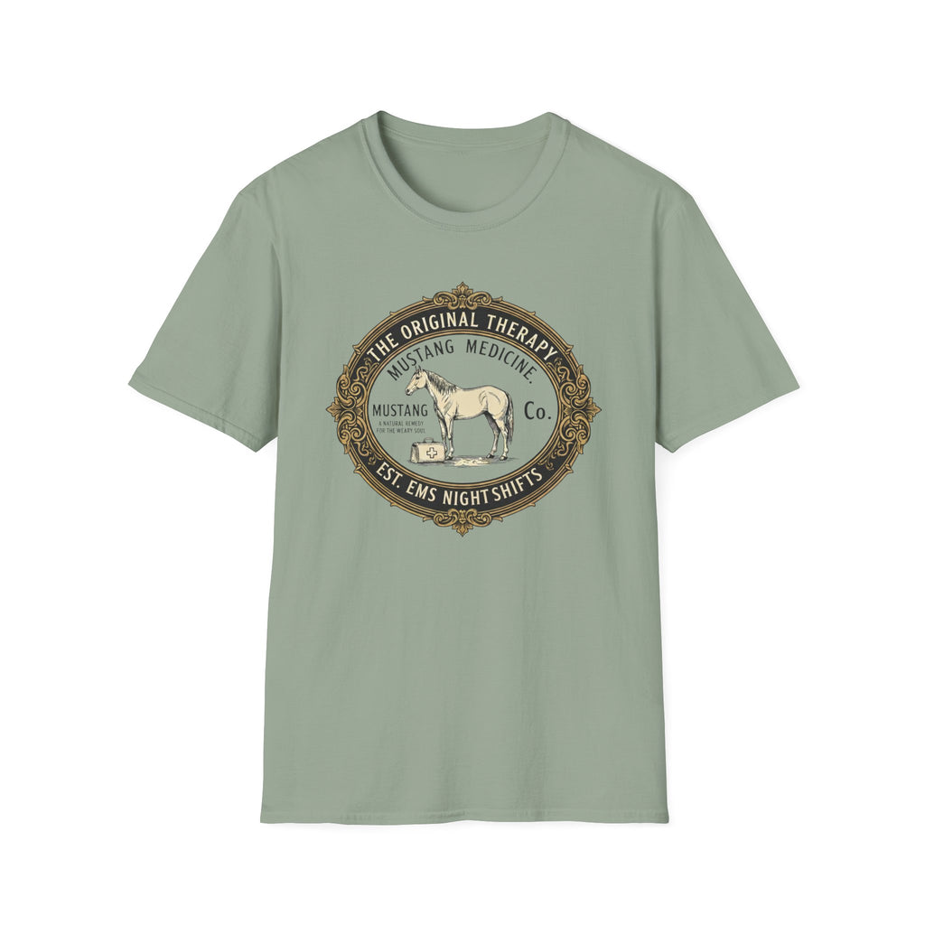 Horse "The original therapy EST. EMS night shifts" T-Shirt