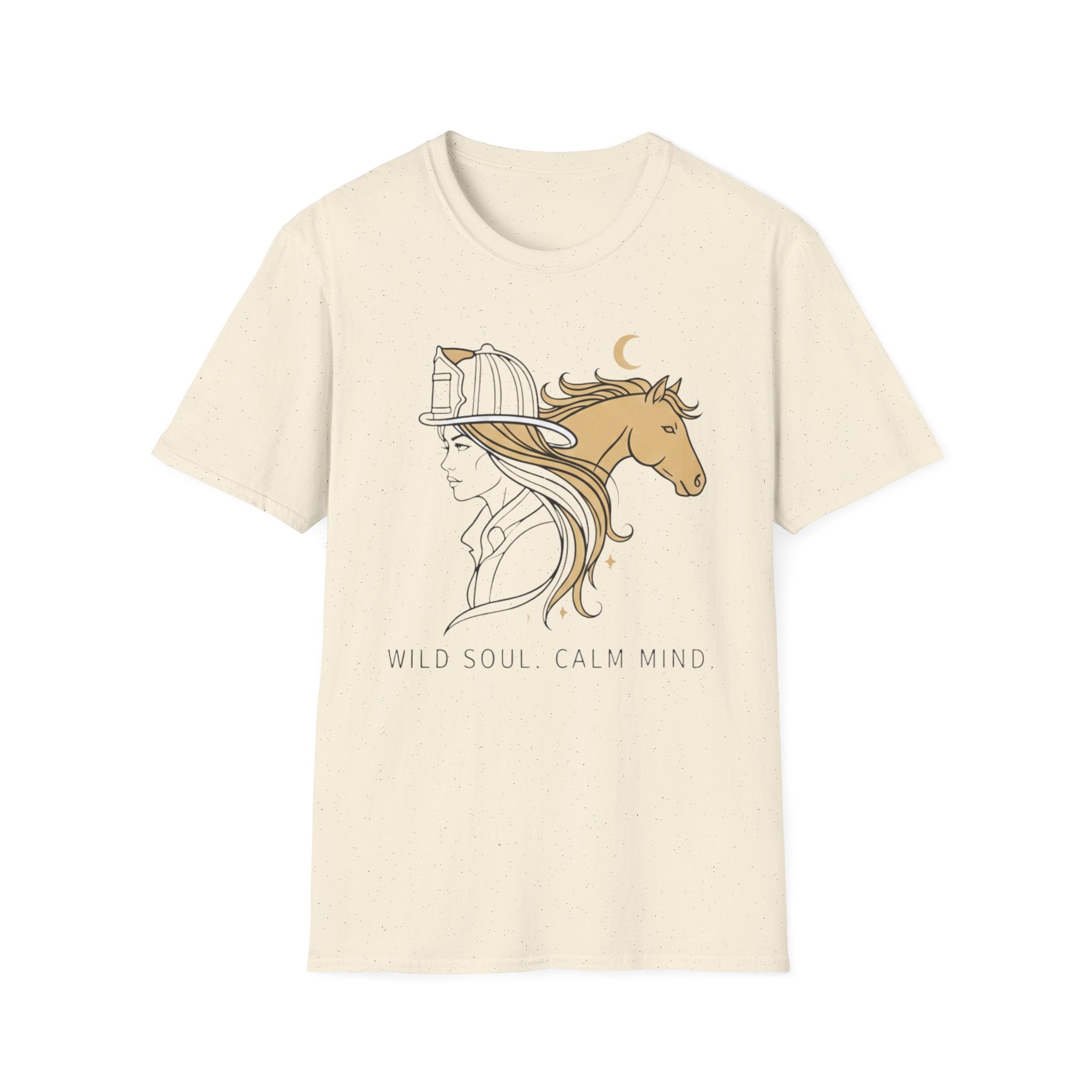 Wild soul Calm Mind Horse & Female Firefighter boho T-Shirt