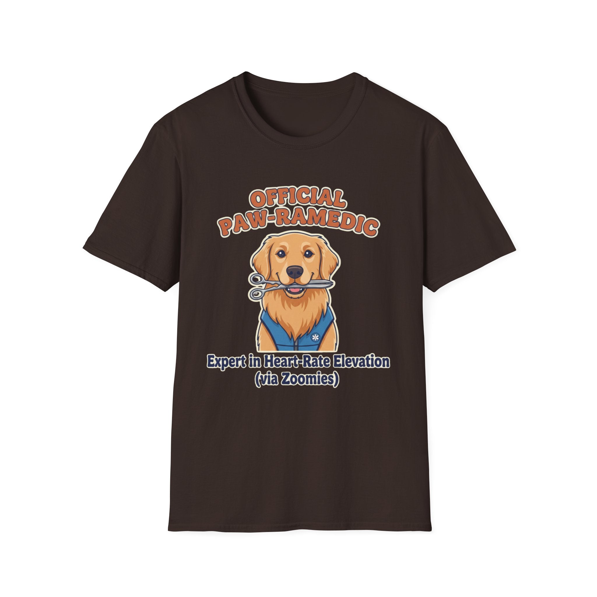 Dog "Official Paw-ramedic Expert in Heart Rate Elevation" T-Shirt