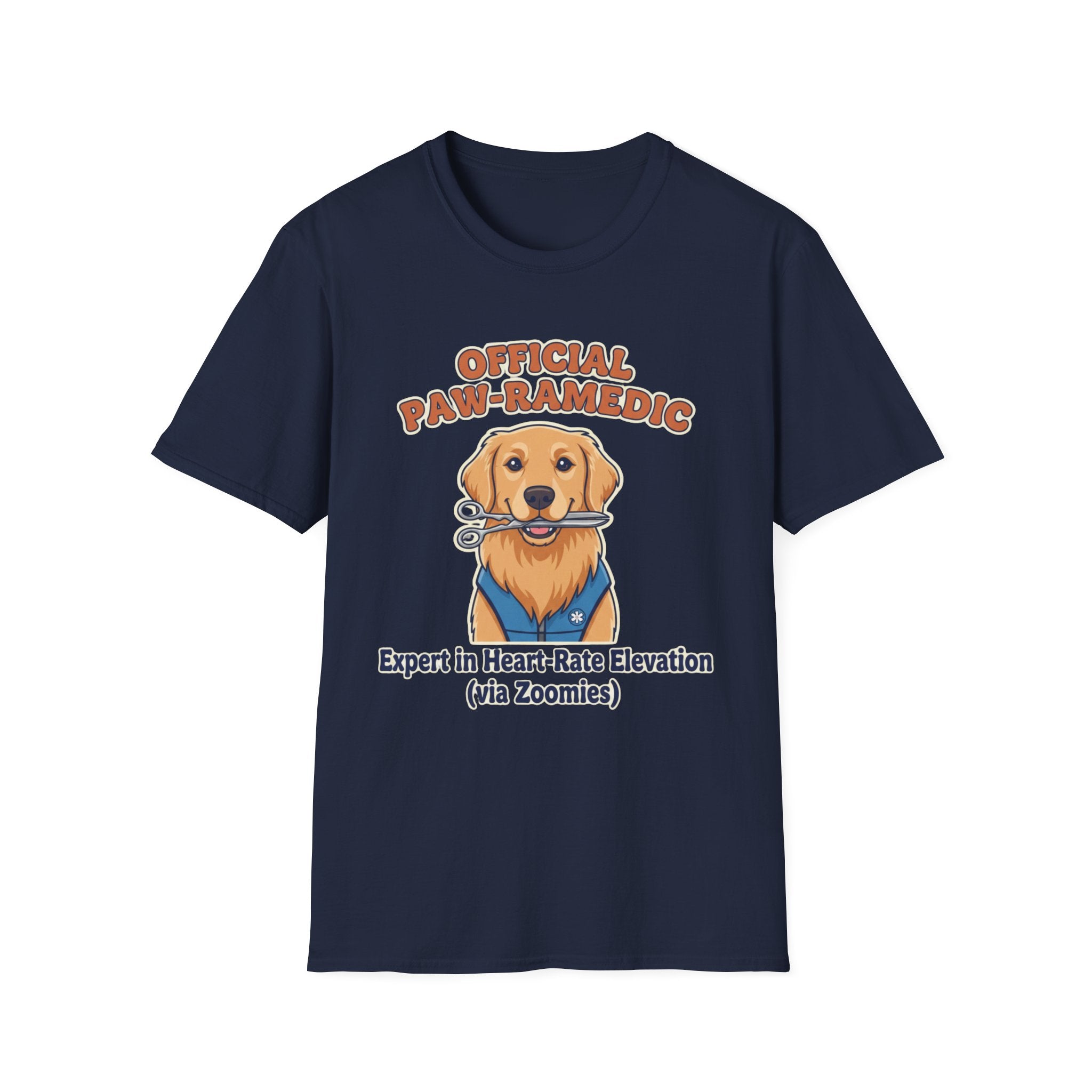 Dog "Official Paw-ramedic Expert in Heart Rate Elevation" T-Shirt