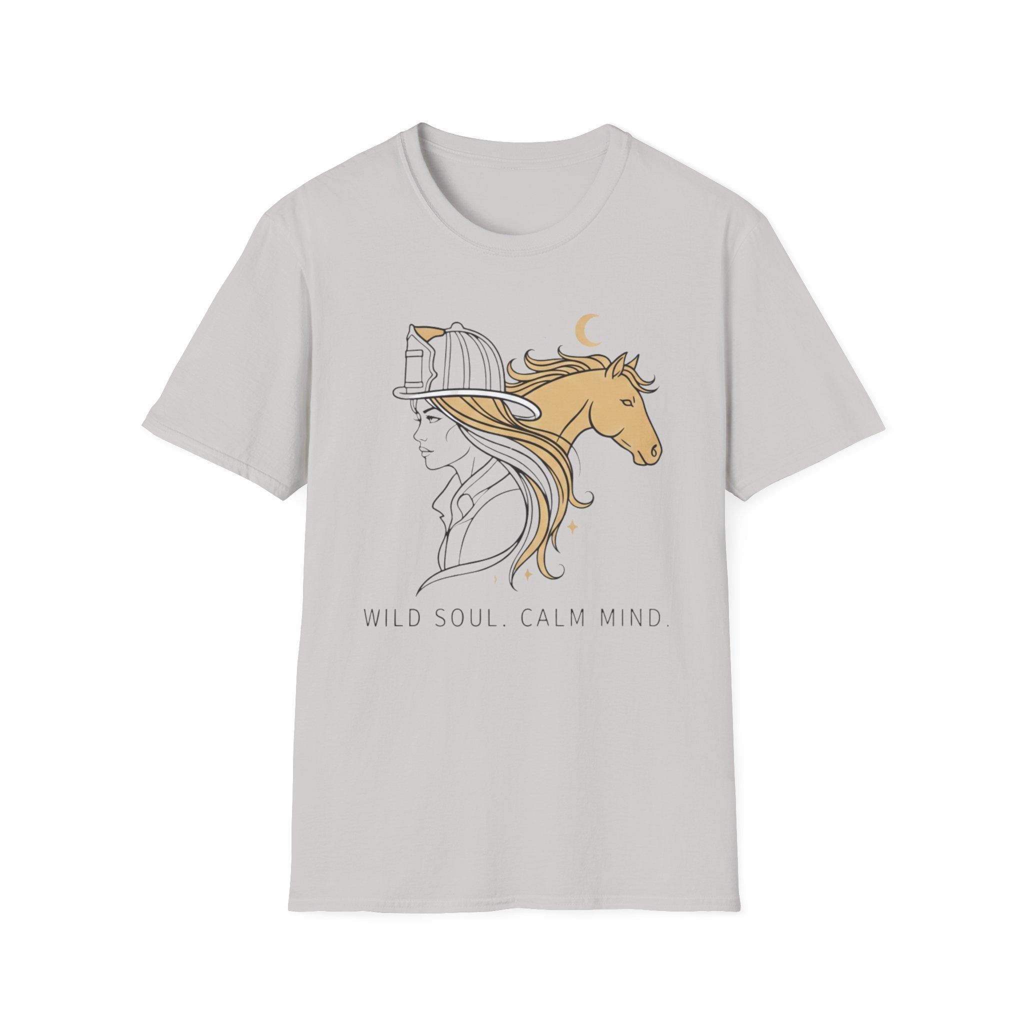 Wild soul Calm Mind Horse & Female Firefighter boho T-Shirt