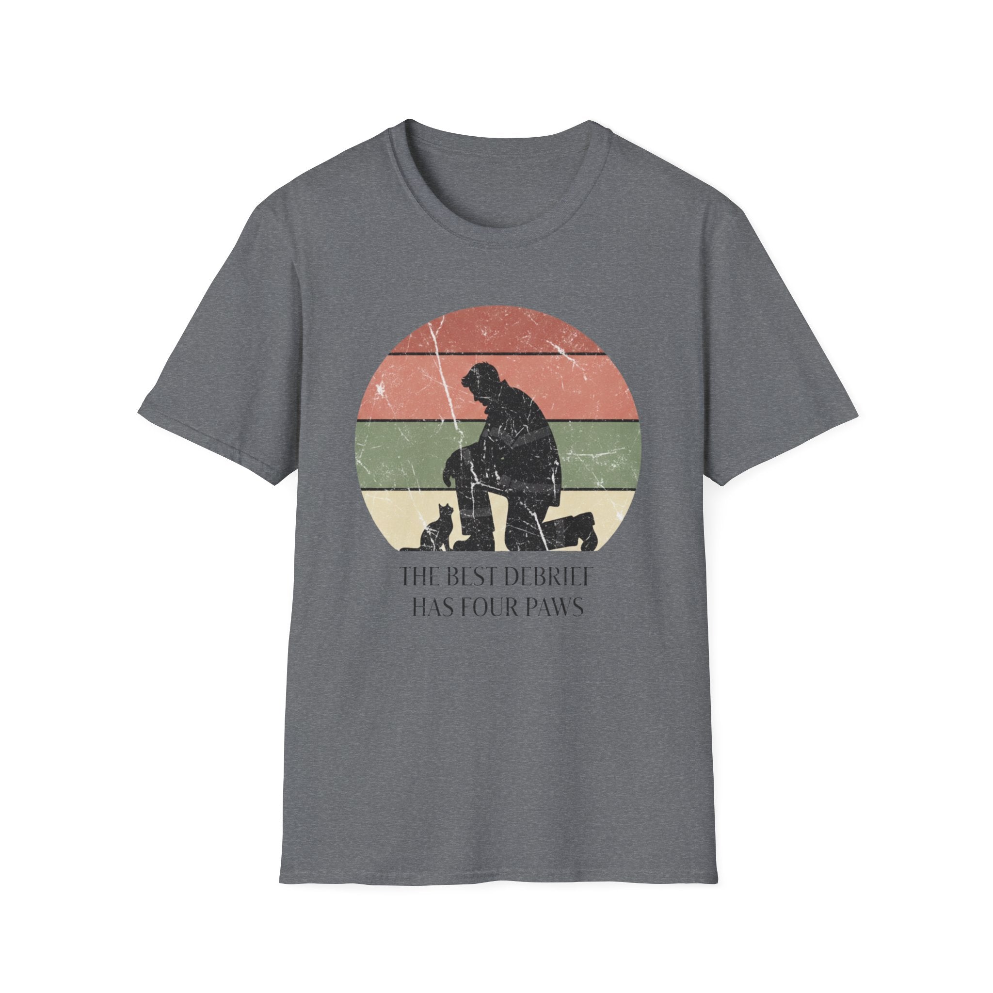 Cat "The Best Debrief has Four Paws" T-Shirt