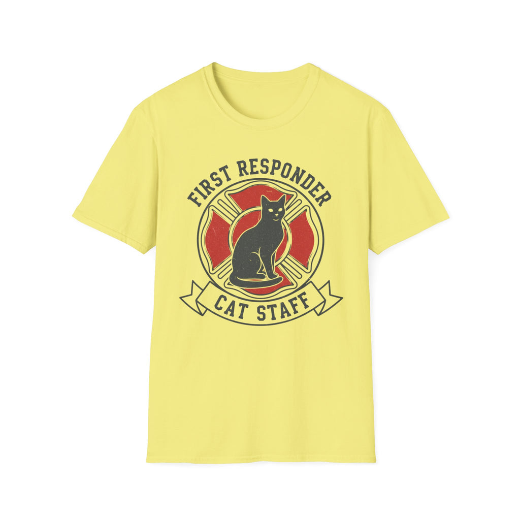 Fire "First Responder Cat Staff"  T-Shirt