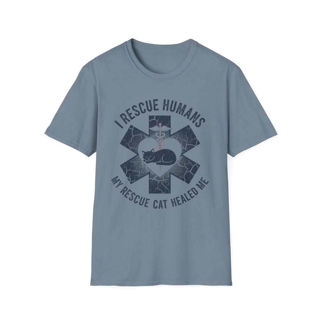 I Rescue Humans My Rescue Cat Saved Me T-Shirt