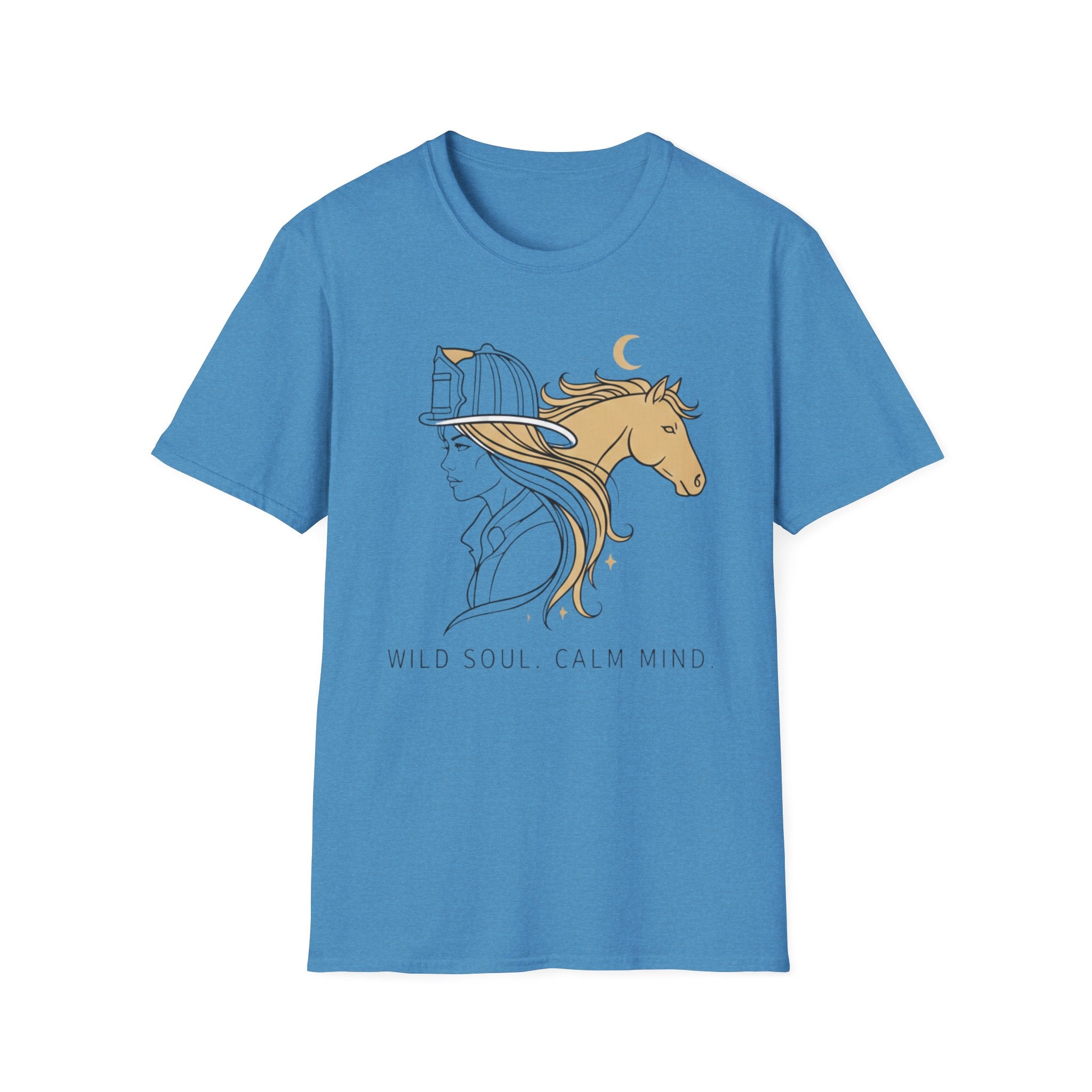 Wild soul Calm Mind Horse & Female Firefighter boho T-Shirt