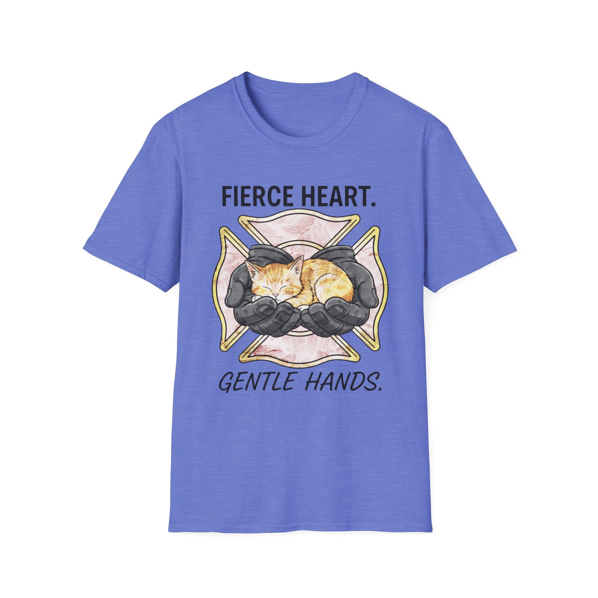 Firefighter Kitten Fierce Heart Gentle Hands T-Shirt